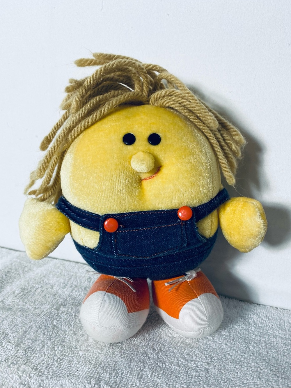 5/$35 Vintage Yellow Ball Round Smiley Buddy Plush Toy